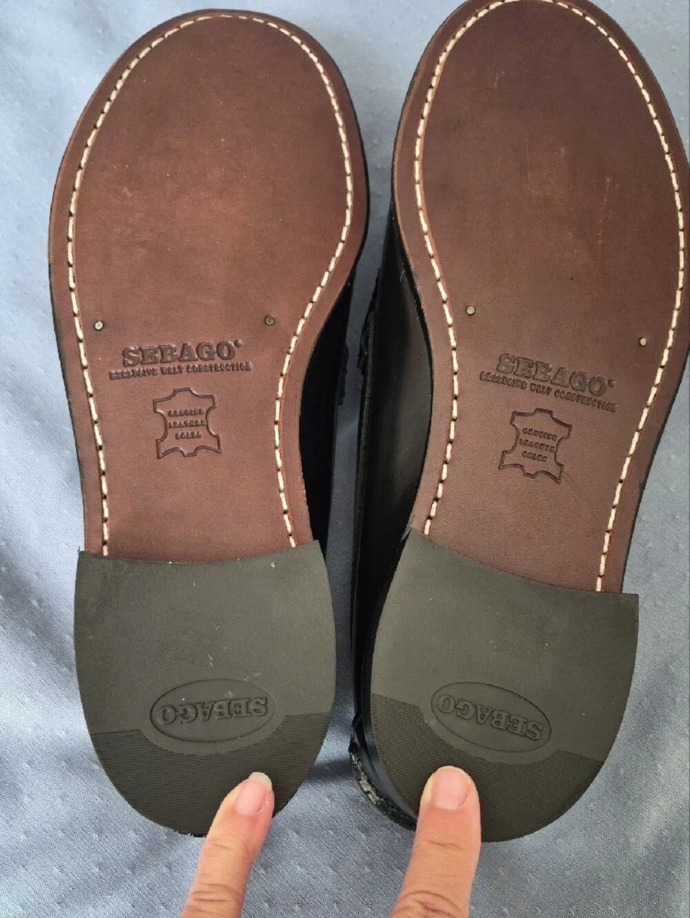 Sebago Black Leather Penny Loafers Mens 10.5 D MJ Classic Moc Toe Slip On Preppy